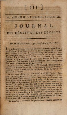 Journal des débats et des décrets Montag 23. Januar 1792