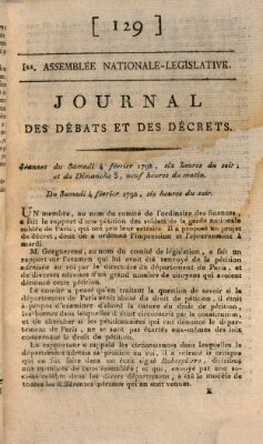 Journal des débats et des décrets Samstag 4. Februar 1792