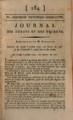 Journal des débats et des décrets Freitag 6. Juli 1792