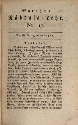 Marahwa näddalaleht Freitag 27. April 1821