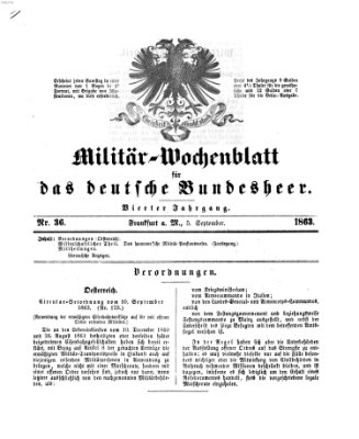 Militär-Wochenblatt für das deutsche Bundesheer Samstag 5. September 1863