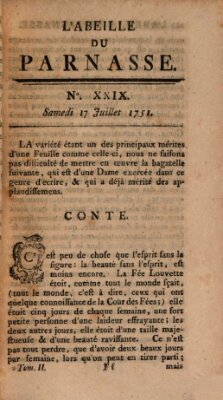 L' Abeille du Parnasse Samstag 17. Juli 1751