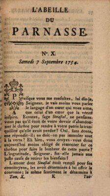 L' Abeille du Parnasse Samstag 7. September 1754