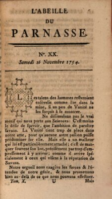 L' Abeille du Parnasse Samstag 16. November 1754