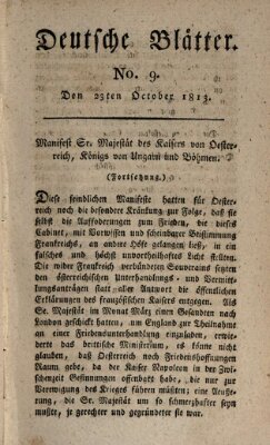 Deutsche Blätter Samstag 23. Oktober 1813