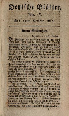 Deutsche Blätter Samstag 23. Oktober 1813