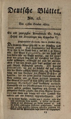 Deutsche Blätter Montag 25. Oktober 1813