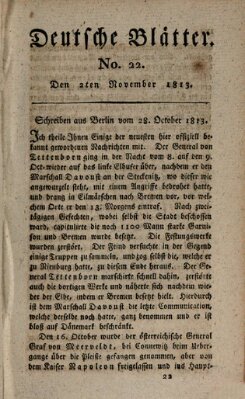 Deutsche Blätter Dienstag 2. November 1813