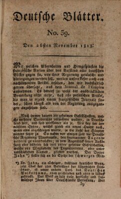Deutsche Blätter Freitag 26. November 1813