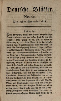 Deutsche Blätter Montag 29. November 1813
