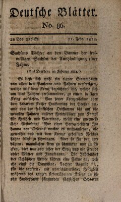 Deutsche Blätter Montag 21. Februar 1814