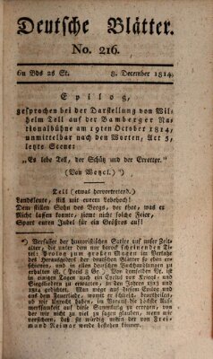 Deutsche Blätter Donnerstag 8. Dezember 1814