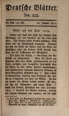 Deutsche Blätter Samstag 28. Januar 1815