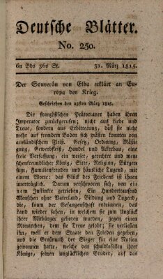 Deutsche Blätter Freitag 31. März 1815