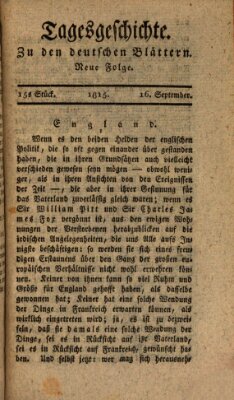 Deutsche Blätter Samstag 16. September 1815