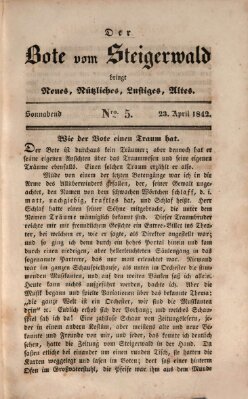 Der Bote vom Steigerwald Samstag 23. April 1842