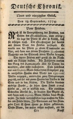 Deutsche Chronik Donnerstag 15. September 1774