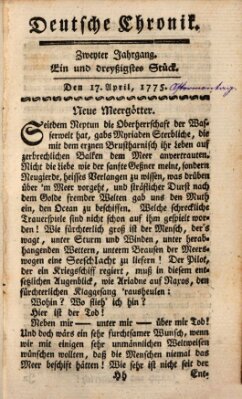 Deutsche Chronik Montag 17. April 1775