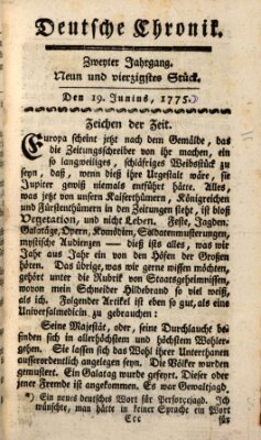 Deutsche Chronik Montag 19. Juni 1775