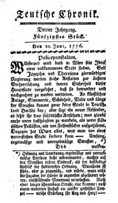 Deutsche Chronik Donnerstag 20. Juni 1776
