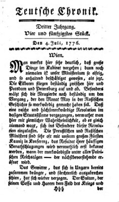 Deutsche Chronik Donnerstag 4. Juli 1776