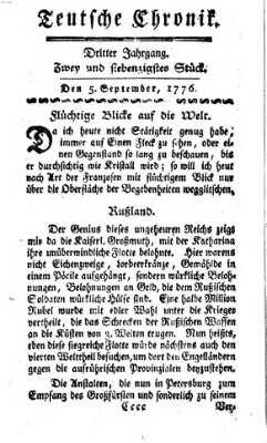 Deutsche Chronik Donnerstag 5. September 1776