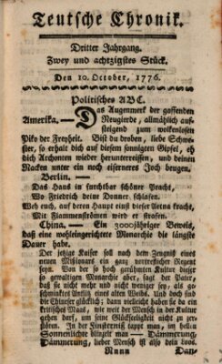 Deutsche Chronik Donnerstag 10. Oktober 1776