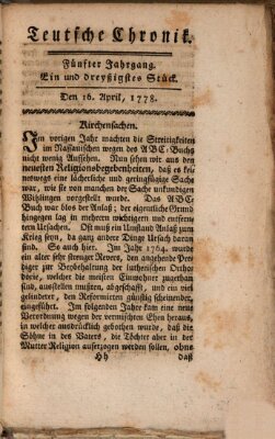 Deutsche Chronik Donnerstag 16. April 1778