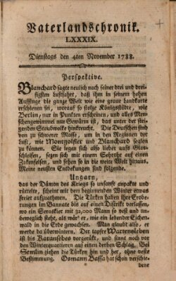 Vaterlandschronik (Deutsche Chronik) Dienstag 4. November 1788