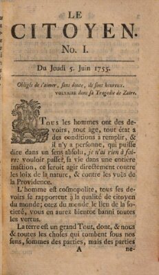 Le Citoyen Donnerstag 5. Juni 1755