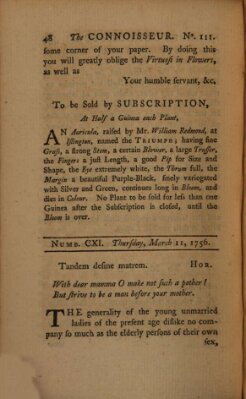 The connoisseur Donnerstag 11. März 1756