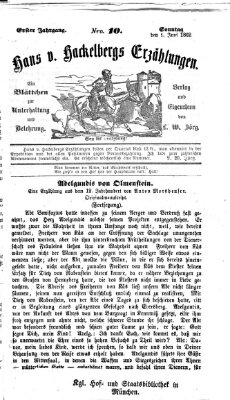 Hans von Hackelberg's Erzählungen Sonntag 1. Juni 1862