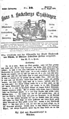 Hans von Hackelberg's Erzählungen Sonntag 31. August 1862