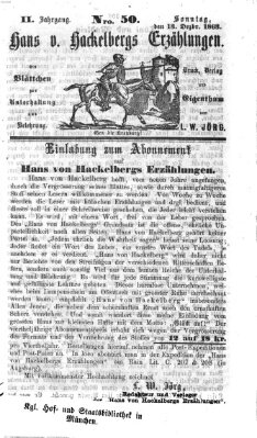 Hans von Hackelberg's Erzählungen Sonntag 13. Dezember 1863