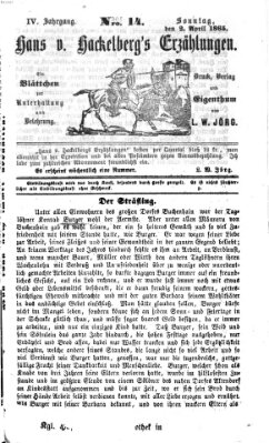 Hans von Hackelberg's Erzählungen Sonntag 2. April 1865