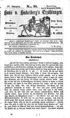 Hans von Hackelberg's Erzählungen Sonntag 5. November 1865