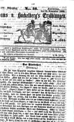 Hans von Hackelberg's Erzählungen Sonntag 12. November 1865