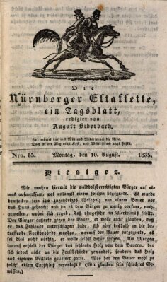 Die Nürnberger Estaffette Montag 10. August 1835
