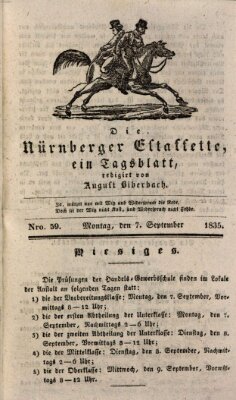 Die Nürnberger Estaffette Montag 7. September 1835