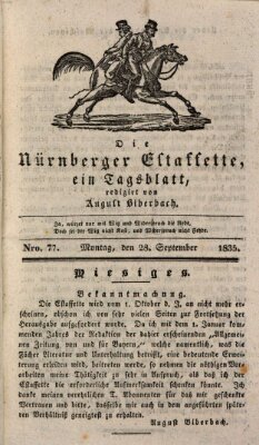 Die Nürnberger Estaffette Montag 28. September 1835