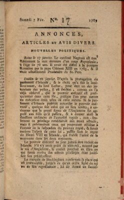 Journal général de l'Europe ou Mercure national et étranger Samstag 7. Februar 1789