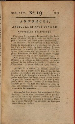 Journal général de l'Europe ou Mercure national et étranger Donnerstag 12. Februar 1789