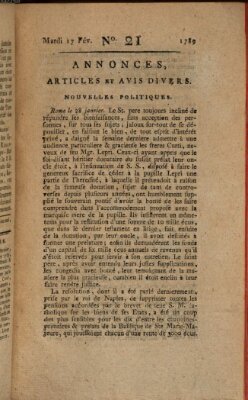 Journal général de l'Europe ou Mercure national et étranger Dienstag 17. Februar 1789