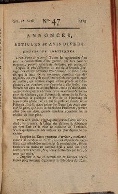 Journal général de l'Europe ou Mercure national et étranger Samstag 18. April 1789