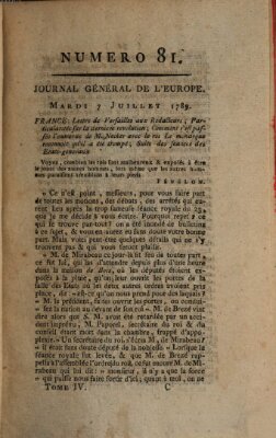 Journal général de l'Europe ou Mercure national et étranger Dienstag 7. Juli 1789