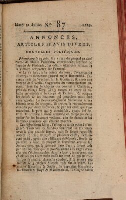 Journal général de l'Europe ou Mercure national et étranger Dienstag 21. Juli 1789