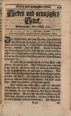 Der Patriot Donnerstag 8. November 1725