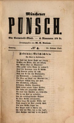Münchener Punsch Sonntag 20. Februar 1848