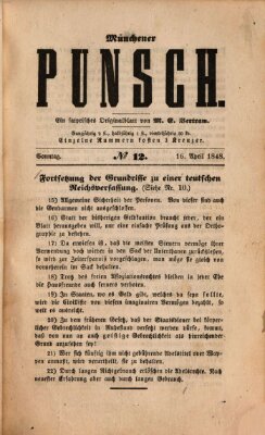 Münchener Punsch Sonntag 16. April 1848