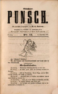 Münchener Punsch Sonntag 17. Dezember 1848